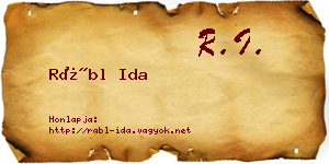 Rábl Ida névjegykártya